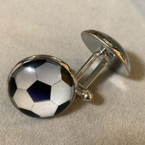 Round Soccer Ball Cuff Links